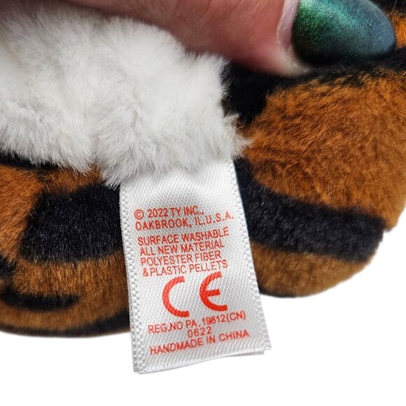 Ty Beanie Bellies Collection Clawdia the Tiger 2022 Stuffed Animal Plush Toy - Picture 6 of 6